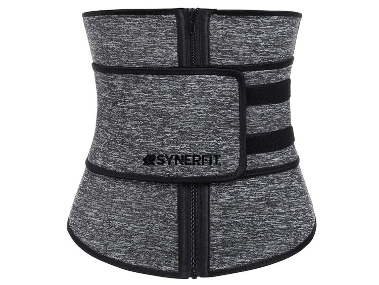 Neoprene and lycra sweat belt with double Velcro and zipper