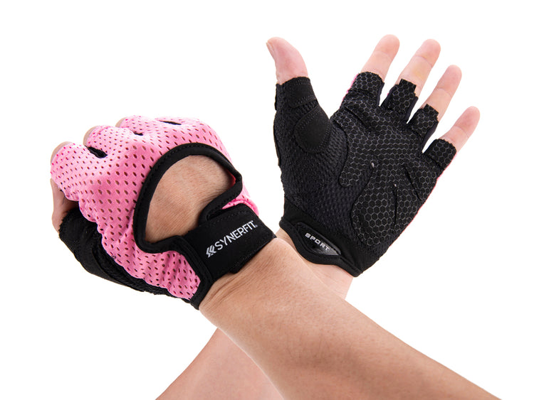 Pink Breathable Anti-Slip Fitness Gloves 